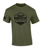 Keep Watch Matthew 24:42 Scripture American Flag Sleeve men's Christian tee - design view 4