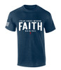 Fear Ends Where Faith Begins Scripture American Flag Sleeve men's Christian tee - design view 3