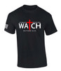 Always Keeping Watch Matthew 24:42 Scripture American Flag men's Christian tee - front graphic