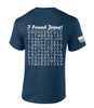 I Found Jesus Funny Crossword Puzzle Back Design men's Christian tee - design view 4