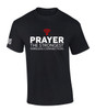 Prayer the Strongest Wireless Connection Flag Sleeve men's Christian tee - front graphic
