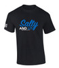 Salty and Lit Matthew 5:13 14 Scripture Flag Sleeve men's Christian tee - front graphic