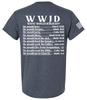 WWJD? He Would Love Forgive Pray Bless Flag Sleeve Back Design men's Christian tee - design view 4