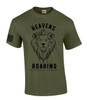 The Heavens Are Roaring The Praise Of His Glory Lion Of Judah men's Christian tee - front graphic