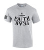 Faith Over Fear Nail Cross men's Christian tee - design view 4