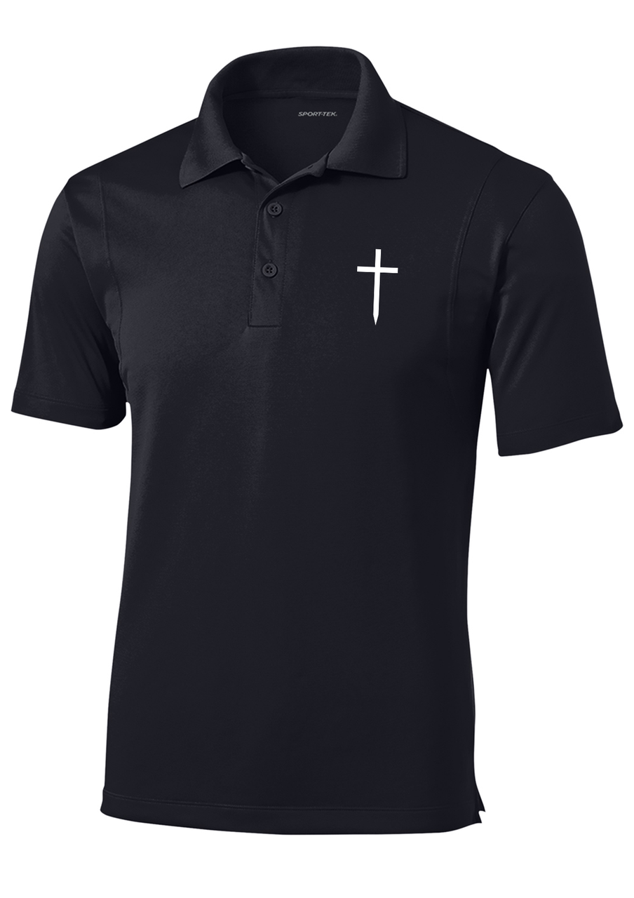 Trenz Shirt Company Mens Christian Polo Embroidered Cross Golf