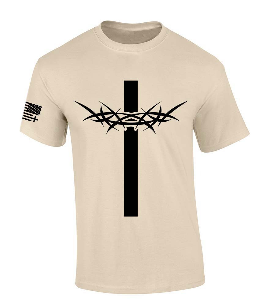 Trenz Shirt Company Mens Christian Tshirt Cross With Crown of