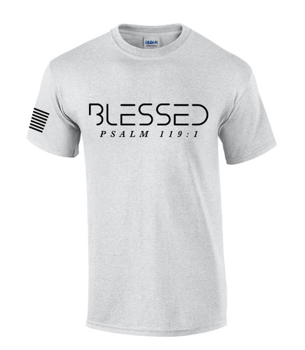 Mens Christian Shirt Blessed Psalm 119:1 Short Sleeve T-shirt Graphic Tee