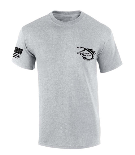 Fisher of Men Matthew 4:19 Scripture Jesus men's Christian tee - front graphic