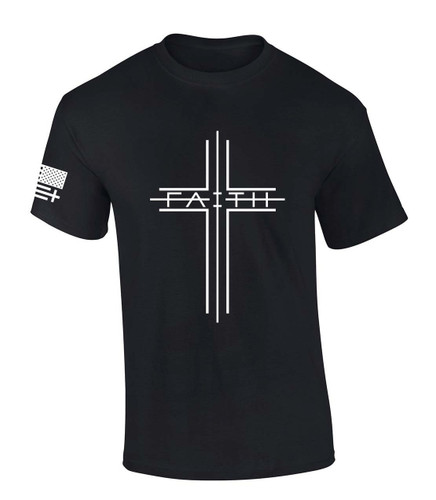 Simple Faith Cross Jesus Christ men's Christian tee - front graphic