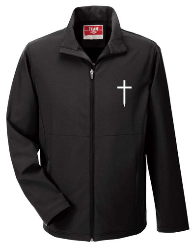 Heritage Pride Christian Cross Embroidered Soft Shell Full Zip Jacket