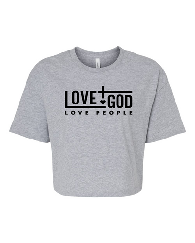 Trenz Shirt Company Womens Love God Love People Christian Jersey Crop Tee