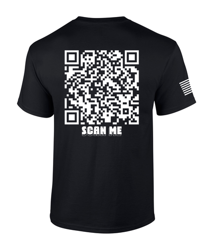 You Are Stronger Than Your Struggles QR Code men's Christian tee - front graphic