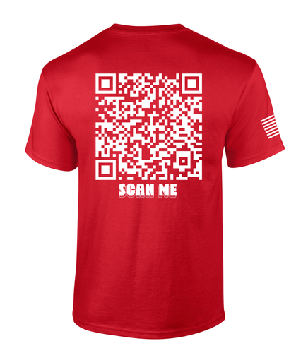 You Are Loved More Than You Know QR Code men's Christian tee - front graphic