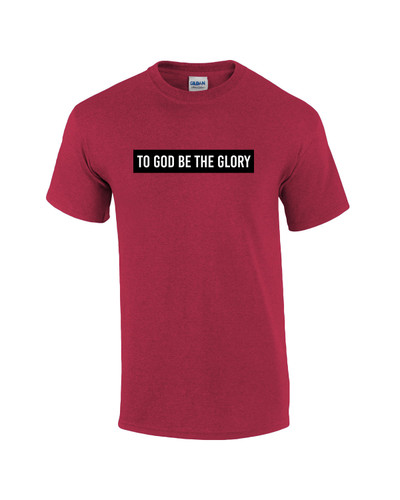 'To God Be The Glory' Cross men's Christian tee - front graphic