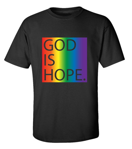 God Is Hope Block men's Christian tee - front graphic