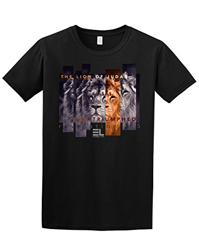 The Lion of Judah Has Triumphed Black men's Christian tee - front graphic