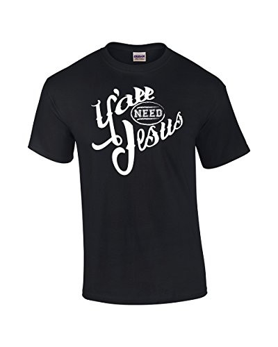 Ya'll Need Jesus Black men's Christian tee - front graphic