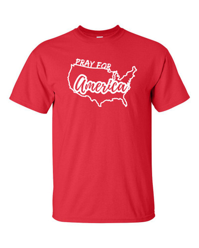 Christian Pray For America Unisex Adult Short Sleeve T-shirt