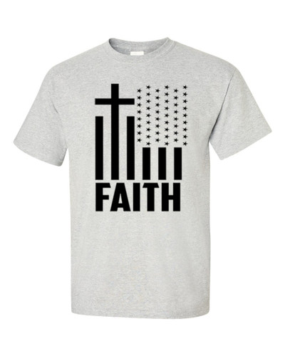 Faith Flag men's Christian tee - front graphic