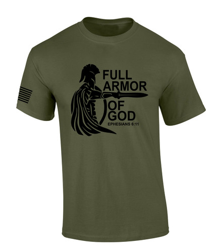 Put On The Full Armor Of God Ephesians 6:11 Bible Scripture Mens Christian Tshirt Jesus Short Sleeve T-shirt Graphic Tee