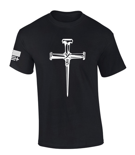 Jesus Nail Cross Coventry Cross of Nails men's Christian tee - front graphic