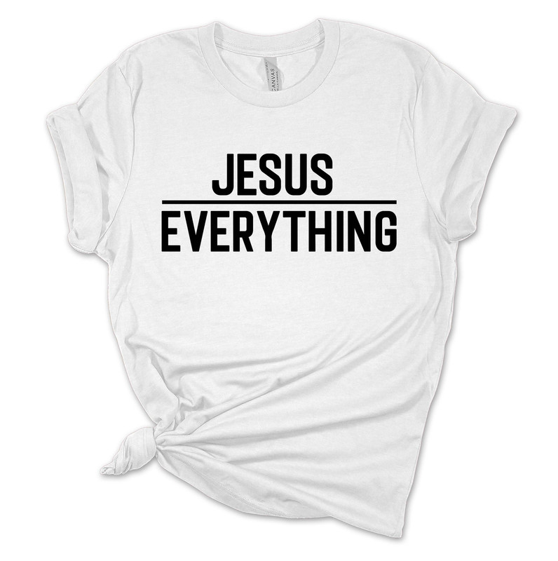 Womens Christian Tshirt Jesus Over Everything Jesus Christian Short Sleeve T-shirt Graphic Tee