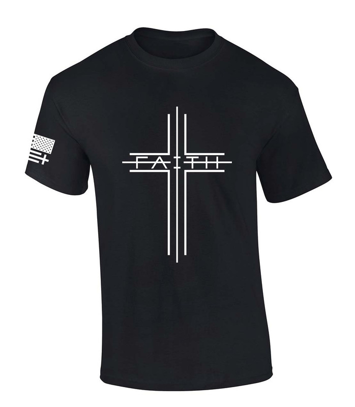 Simple Faith Cross Jesus Christ men's Christian tee - front graphic