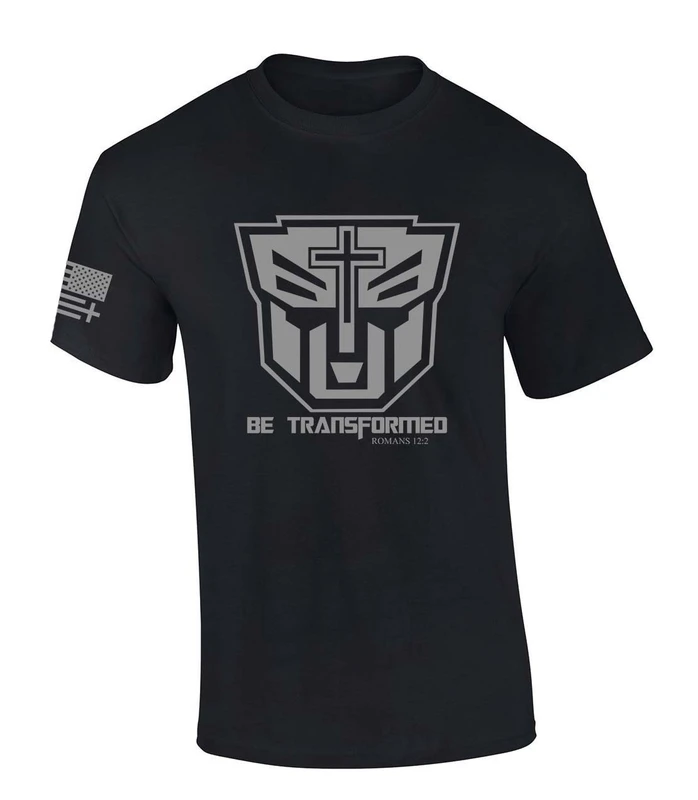 Be Transformed Romans 12:2 Scripture men's Christian tee - front graphic