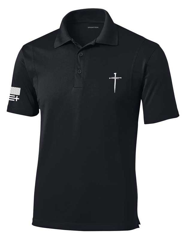 Trenz Shirt Company Mens Christian Polo Embroidered Nail Cross Golf Polo