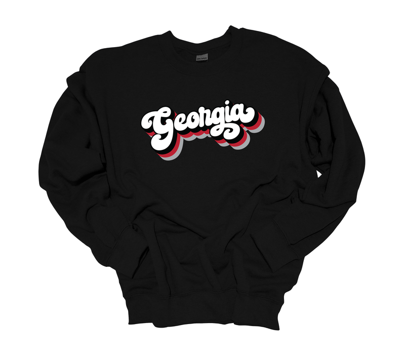 Trenz Shirt Company Georgia Football Stacked Georgia Womens Long-Sleeve Crewneck Sweatshirt