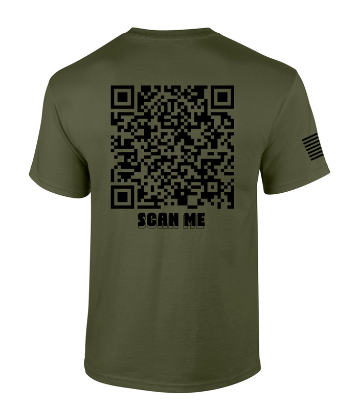 You Are Deserving Of Happiness QR Code men's Christian tee - front graphic