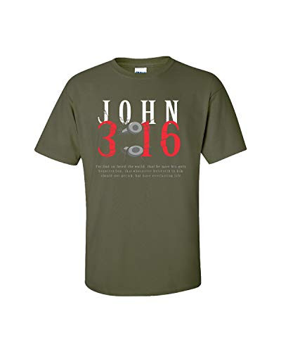 John 3:16 with Nails For God So Loved the World Jesus men's Christian tee - front graphic