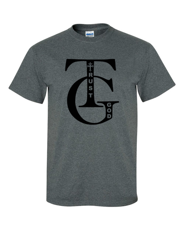 Trust God men's Christian tee - front graphic