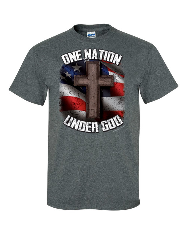 One Nation Under God men's Christian tee - front graphic