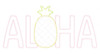 Aloha Pineapple Satin and Zig Zag Applique  Embroidery Design