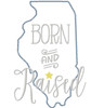 Illinois Born and Raised Vintage and Blanket Stitch Applique Machine Embroidery Design