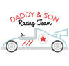 Daddy and Son Racing Team Satin and Zigzag Stitch Applique Machine Embroidery Design
