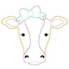Sweet Cow Satin and Zigzag Stitch Applique   Embroidery Design
