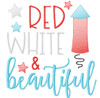 Red White and Beautiful Sketch Applique Machine Embroidery Design