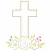 Floral Cross Vintage and Chain Stitch Embroidery Design