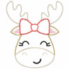 Girly Moose Satin and Zig Zag Embroidery Design