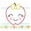 Apple of Daddys Eye Satin and Zigzag Applique Embroidery Design