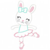 Ballerina Bunny Satin and Zigzag Applique Machine Embroidery Design