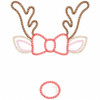 Girly Reindeer Name Vintage and Chain Applique Embroidery Design