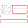 Patriot Flag Satin and Zigzag Applique  Embroidery Design