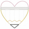 Heart pencil machine embroidery design for Back to School in zigag stitch – available in 4x4, 5x7, 6x10, 8x8, and 9x14 sizes