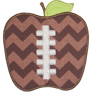 Free Football Apple Embroidery Machine Design