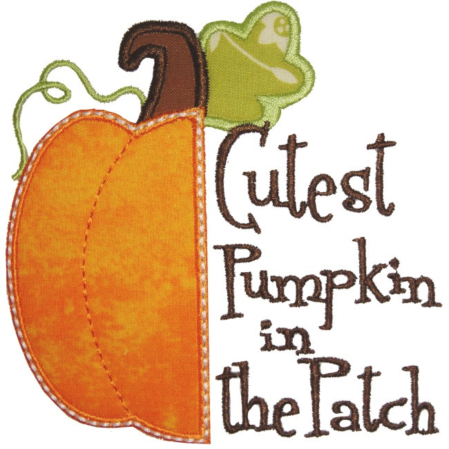 Half Pumpkin Applique Embroidery Machine Design