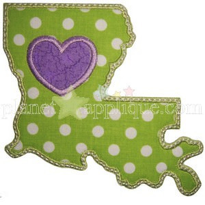 Love Louisiana Applique Embroidery Machine Design